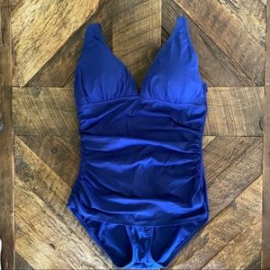 V Neck One Piece Swimsuit